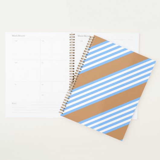 Bleu et blanc cinq bandes motif avec bronze (Devant avec enveloppe)