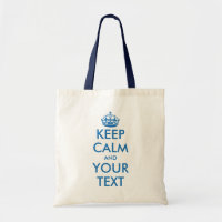 Bleu et blanc Conserver le calme sac fourre-tout |