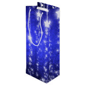 Bleu et blanc décroissant étoiles Vacances Vin Sac (Dos Angle)