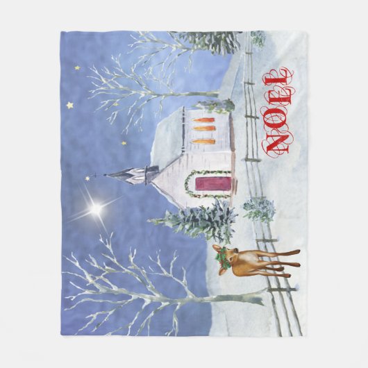 Bleu et blanc Église de Noël couverture de scène (Devant)