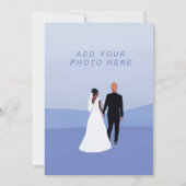 Bleu et blanc Elégant mariage Invitation (Dos)