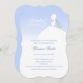 Bleu et blanc Elégant nuptiale douche Invitation (Devant / Derrière)