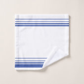 Bleu et blanc en bande accentuée (Gant de toilette)