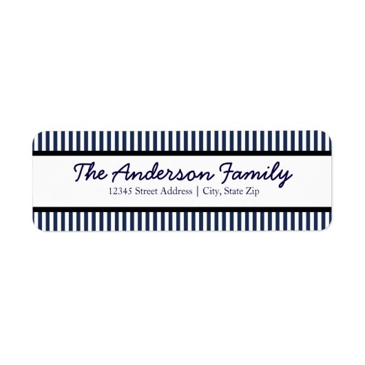 Bleu et blanc - Étiquette d'adresse de retour (Devant)