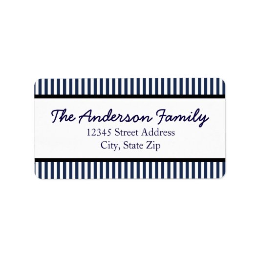 Bleu et blanc - Étiquette de adresse (Devant)