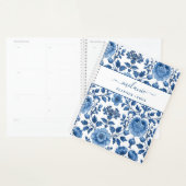 Bleu et Blanc Français Cottage Damask Floral (Devant avec enveloppe)