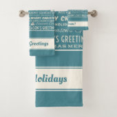 Bleu et blanc Joyeux Noël Retro Typographie (En situation)