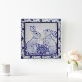 Bleu et blanc lapin Carrelage horloge Dedham Navy (Maison)