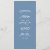 Bleu et blanc. Menu mariage simple et élégant (Dos)