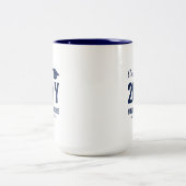 Bleu et blanc | Mug personnalisé cadeau de diplôme (Centre)