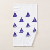 Bleu et Blanc Nautical (Serviette à main)