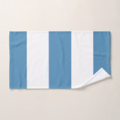 Bleu et Blanc nautique sur un (Serviette à main)
