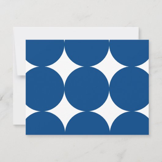 Bleu et blanc Pois moderne mariage carte RSVP (Devant)