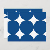 Bleu et blanc Pois moderne mariage carte RSVP (Devant / Derrière)