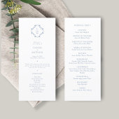 Bleu et blanc | Programme de mariage du monogramme