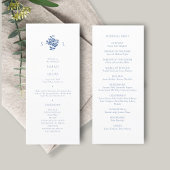 Bleu et blanc | Programme de mariage du monogramme