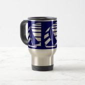 Bleu et blanc Racing Sailboat Mug (Devant gauche)