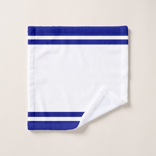 Bleu et blanc rayé (Gant de toilette)