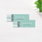 Bleu et blanc rayé Mariage faveur tag cadeau (Bureau)