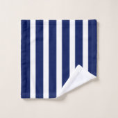 Bleu et blanc rayures motif (Gant de toilette)