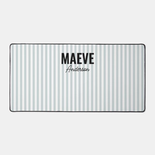 Bleu et blanc rayures personnalisées moderne éléga (Recto)