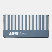 Bleu et blanc rayures personnalisées moderne éléga (Recto)