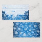 Bleu et blanc Snowflakes Cartes de puces (Devant / Derrière)