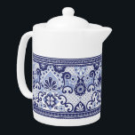 Bleu et blanc Talavera mexicaine Mug Art Mug Pape<br><div class="desc">Ce design de théière est orné d'un motif en carreaux de style talavera mexicain bleu et blanc traditionnel.</div>