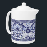 Bleu et blanc Talavera mexicaine Mug Art Mug Pape<br><div class="desc">Ce design de théière est orné d'un motif en carreaux de style talavera mexicain bleu et blanc traditionnel.</div>