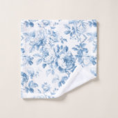 Bleu et blanc Toile de Pays Français Floral (Gant de toilette)