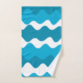 Bleu et blanc vagues horizontales motif (Serviette à main)