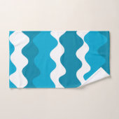 Bleu et blanc vagues horizontales motif (Serviette à main)