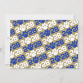 Bleu et bronze Empreinte de patte Faire-part de gr (Dos)