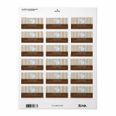 Bleu et Brown bébé doux Étiquette de adresse éléph (Feuille entière)