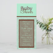 Bleu et Brown - invitation de baby shower (Debout devant)