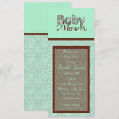 Bleu et Brown - invitation de baby shower (Devant / Derrière)