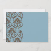 Bleu et Brown mariage vintage Invitation (Dos)