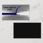 Bleu et carte de visite balayé par argent en métal (Devant / Derrière)