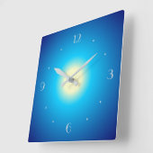 Bleu et citron Glow Print Design> Horloges simples (Angle)