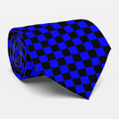 Bleu et cravate vérifiée par noir (Roulé)
