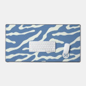 Bleu et crème Moderne Abstrait Wavy Lines Motif (Clavier et souris)