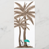 Bleu et Gold Compass Rose Beach Wedding Menu (Dos)