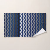 Bleu et gris Chevron de la marine (Serviette à main)