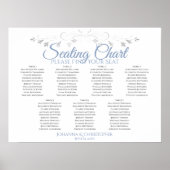 Bleu et gris Élégant 7 Tableau Mariage (Devant)