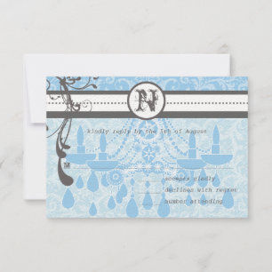 Bleu et gris Frissons mariage RSVP