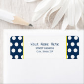 Bleu et Jaune avec Étiquette de adresse Pois (En situation)