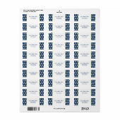 Bleu et Jaune avec Étiquette de adresse Pois (Feuille entière)