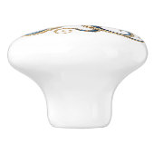 Bleu et Jaune Bouton de pieuvre blanc (Côté)