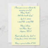 Bleu et Jaune Dots Bébé Invitations de douche (Dos)