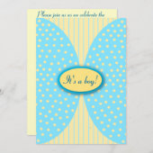 Bleu et Jaune Dots Bébé Invitations de douche (Devant / Derrière)